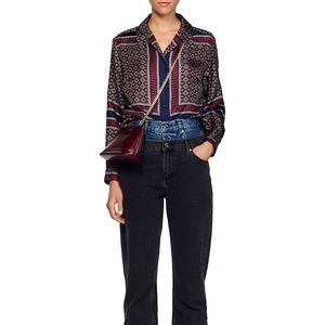 Sandro Loane Scarf-Print Shirt